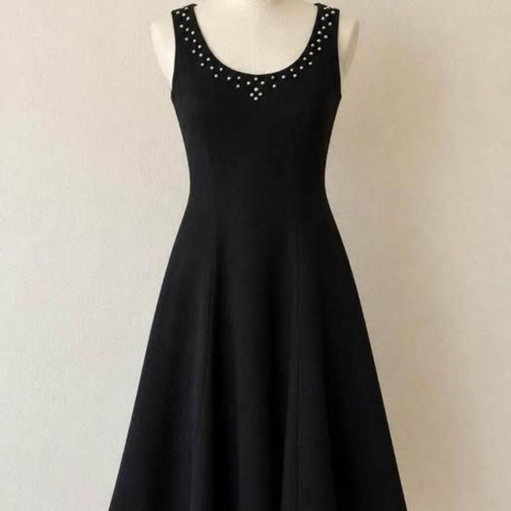 Vintage CDC (Caren Desiree Company) Beaded Scoop Neck Fit & Flare Dress